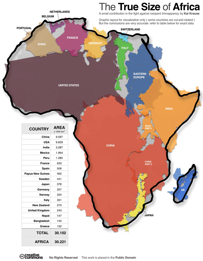 Africa Real Size - China